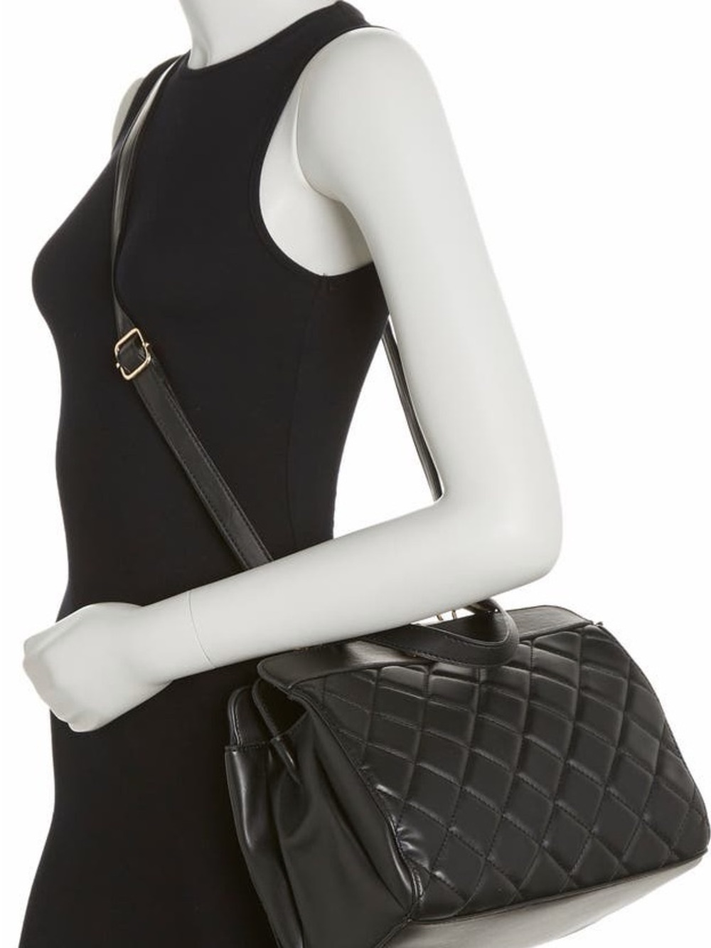 NWT Badgley Mishka Quilted Leather Shoulder Bag - Black